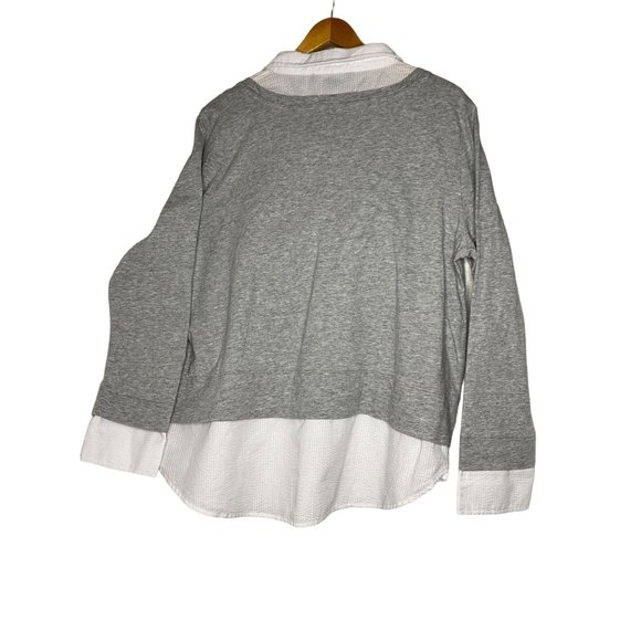 Tommy Hilfiger two extra large, 2 for 1 sweater collar button up gray white long - Picture 6 of 14